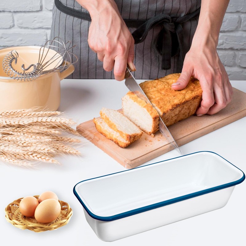 Webake Sartén grande esmaltado para pan, pan largo de plátano