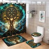 Tree of Life 4 Piece Shower Curtain Set Decorative Bathroom