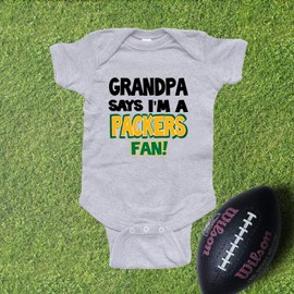 NanyCrafts My Grandpa Says I'm a Packers Fan Baby Bodysuit