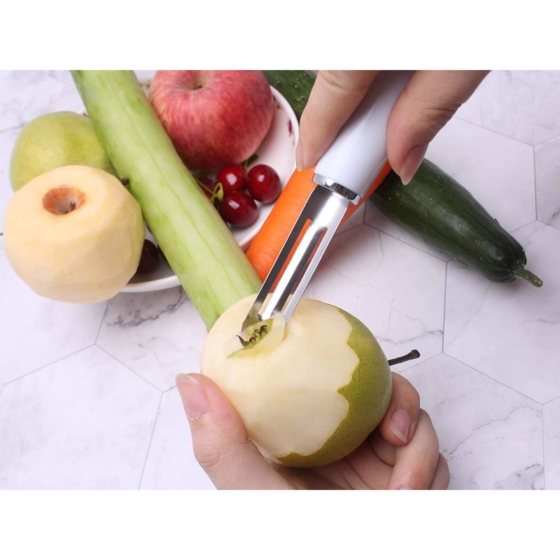 Starchef Straight Peeler Slicer,Vegetable Fruit Peeler Slicer,Ergonomic Handle,White