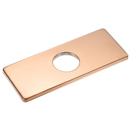 M METERXITY Faucet Deck Plate, 6 Inch Square 304 Stainless Steel Hole Cover Deck Plate Escutcheon for Bathroom/Kitchen Sink Faucet [Rose Gold]