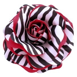 Sara Monica Hair Clip and Brooch Pin: Zebra Rose_Made in the USA
