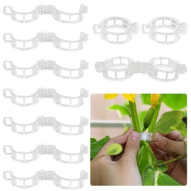LuckyOpt Pack of 100 Plant Clips, Plastic Plant Clips for Climbing Plants, Reusable Plant Clips for Plants Securing (100, Transparent)