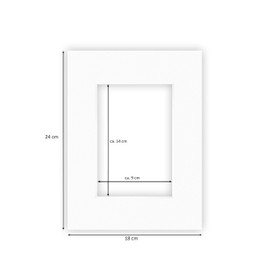 nielsen Conservation Passepartout Cardboard 1.5 mm | Set of 5 | Outer Format 18 x 24 cm for Picture Size 10 x 15 cm | Pure White (Light White) | Smooth Surface