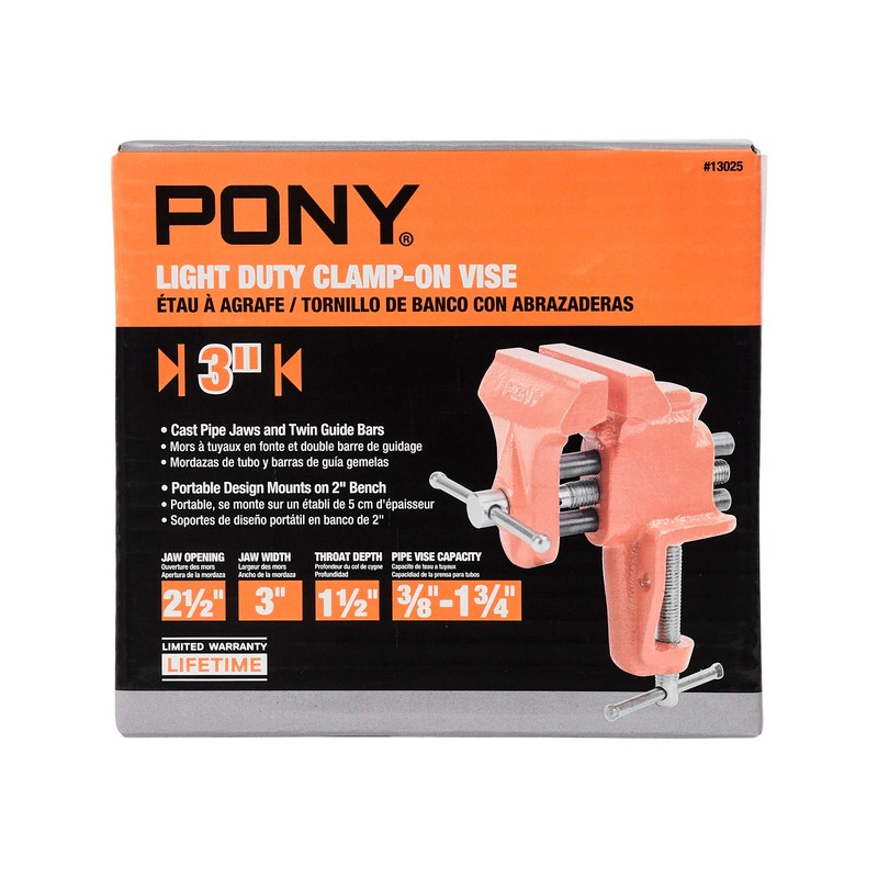 Pony 13025 3-Inch Light Duty Clamp On Vise
