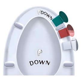 3Pcs Toilet Seat Handle Lifter Set with Decal, Bathroom Lid Lifting Tools with Stickers Hygienic Seat Holder for Home Office