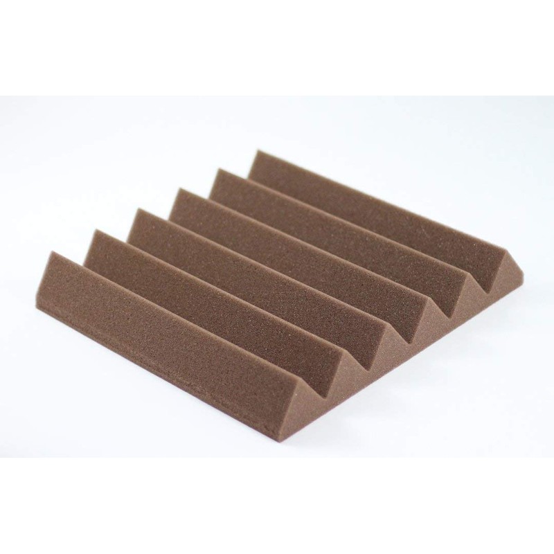 2" Wedge Acoustic Soundproofing Foam Tiles - Brown 12 Pack