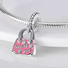 MULA 925 Sterling Silver Charms for Bracelets and Necklaces Lipstick and Bag Dangle Pendants Tower Camera Beads Jewelry Charms for Women