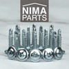 20 x Self-Tapping Screws with Flange - Rustproof, Galvanised -
