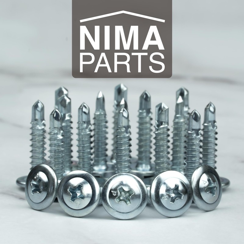 20 x Self-Tapping Screws with Flange - Rustproof, Galvanised -