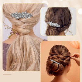 4 Pcs Diamante Hair Clips for Women Rhinestone Barrette Hair Clips Mini Glitter Teeth Rhinestone Flower Hair Accessories Boho Fancy Hairpin Accessories Headwear Hair Barrettes for Women Wedding Party