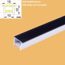 KSDLMPA 16.5ft/5M Spotless Silicone LED Channel System with Flange, Wear Free Recessed Flexible Tube Black Cover for 5mm LED Strip Light Wall Ceiling Decor