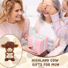 Gifts for Mum, Handmade Crochet Highland Cow, Mum Gifts from Daughter Son, Birthday Gifts for Mummy, I Love You Gift for Mother's Day, Ideal Cute Cows Lover Gift