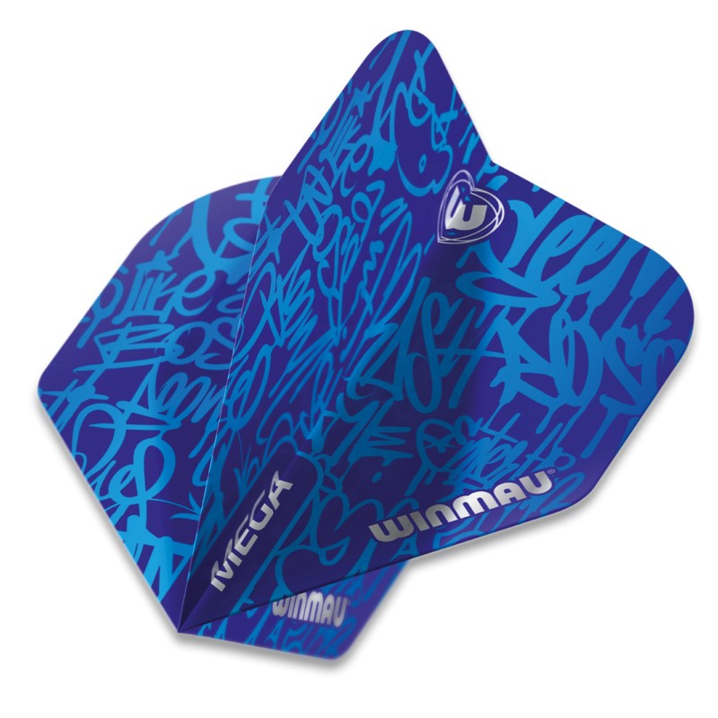 WINMAU Mega Standard Blue Extra Thick Dart Flights - 10