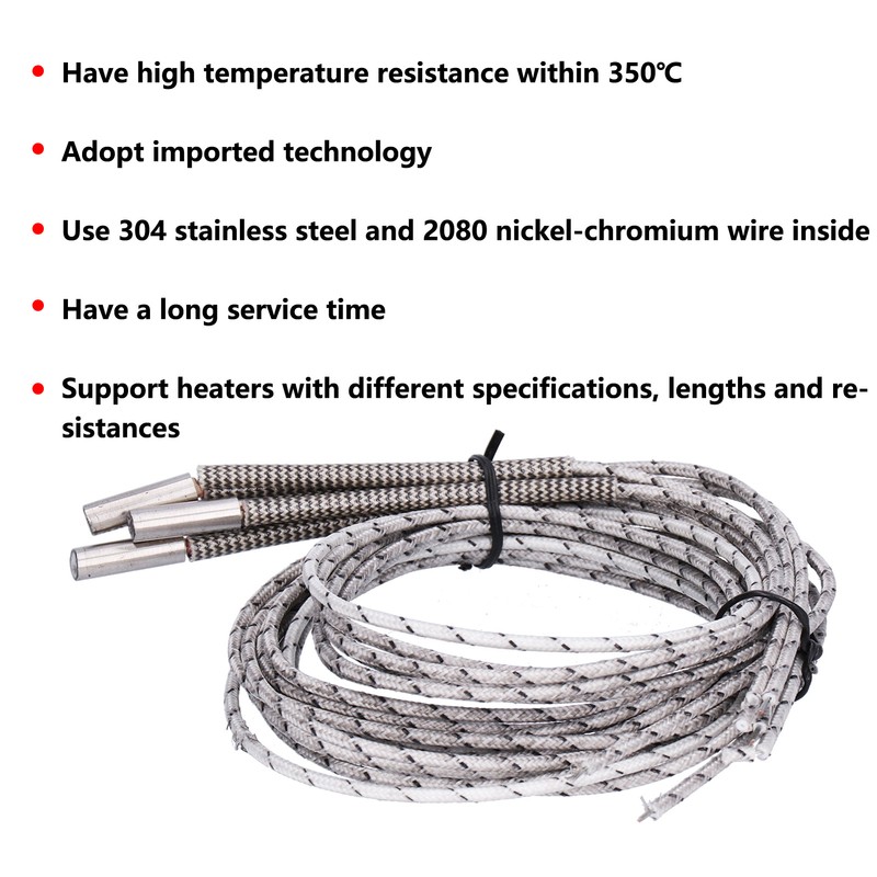 3Pcs Heater Wire Cartridge Heating Tube Printer Accessories 1 Meter