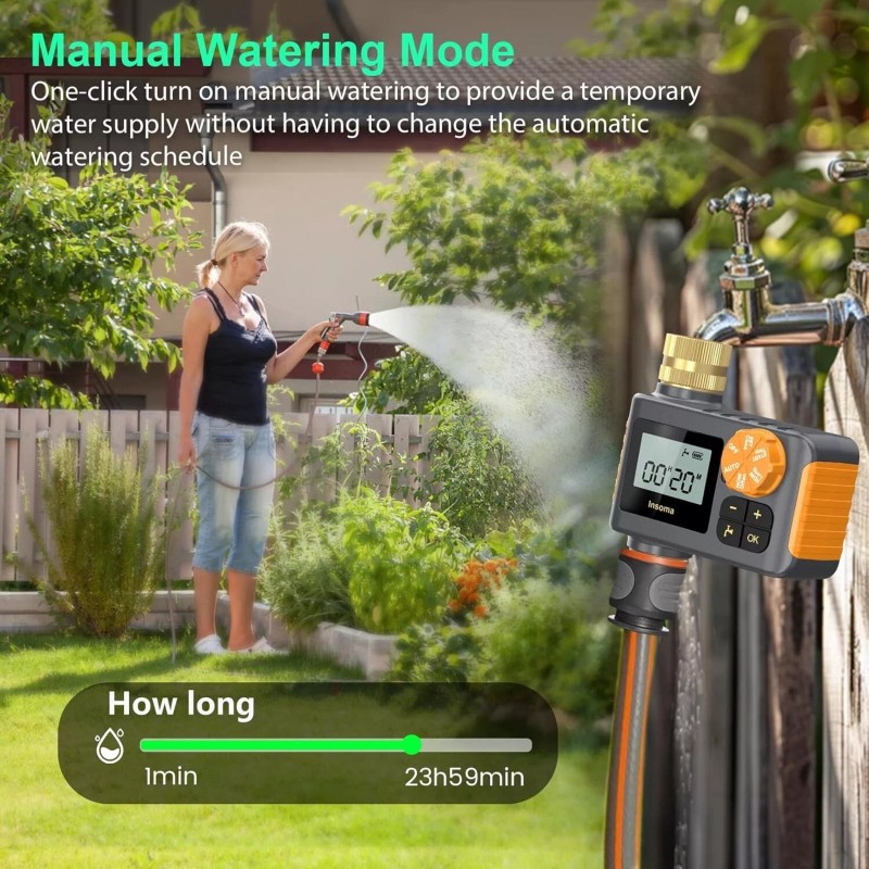 Insoma 2XSprinkler Timer with Brass Inlet & Outlet, Water Timer