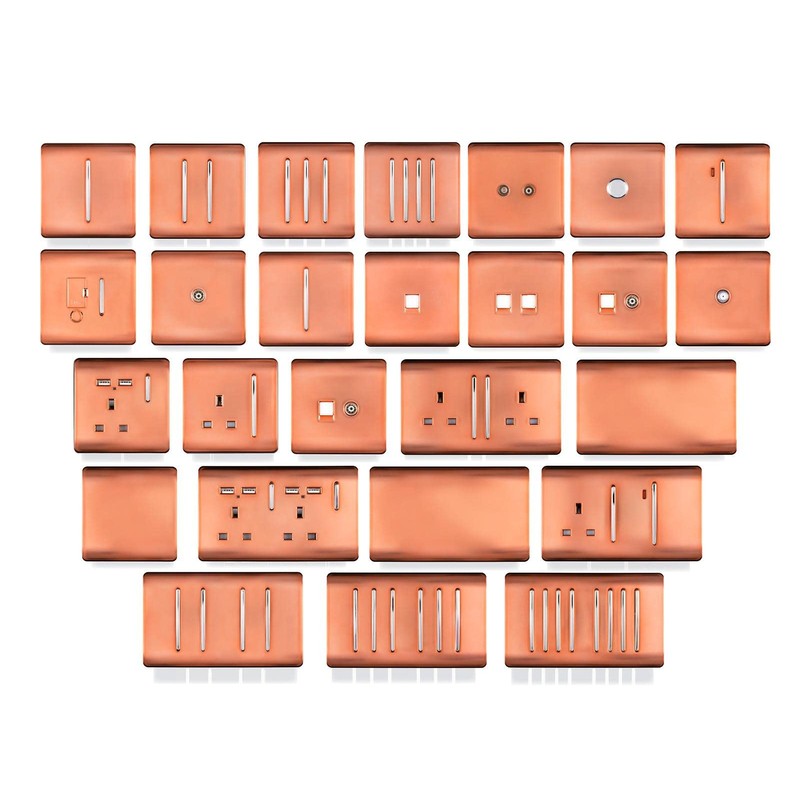 Trendi Copper Range of Switches & Sockets (Double Blanking Plate)
