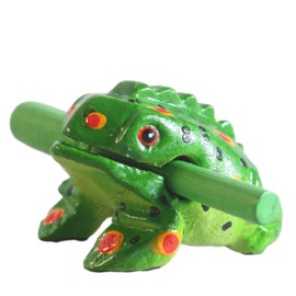 ART-CRAFT Musical Instrument Ratchet Sound Frog Wood Green S 9 cm