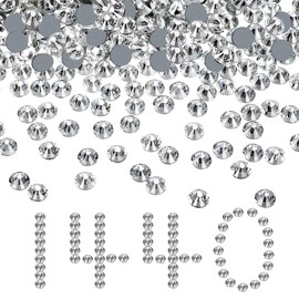 Hotfix Rhinestones, 1440pcs Flatback Crystal Rhinestones for Crafts Clothes DIY Decoration, Crystal, SS10, 2.7-2.8mm (Clear)