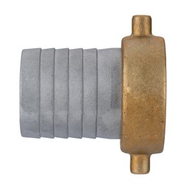 EASTRANS Aluminum Female Hose Fitting with Brass Nut, 1 inch Pin Lug Hose Shank Coupling with 1 Clamp