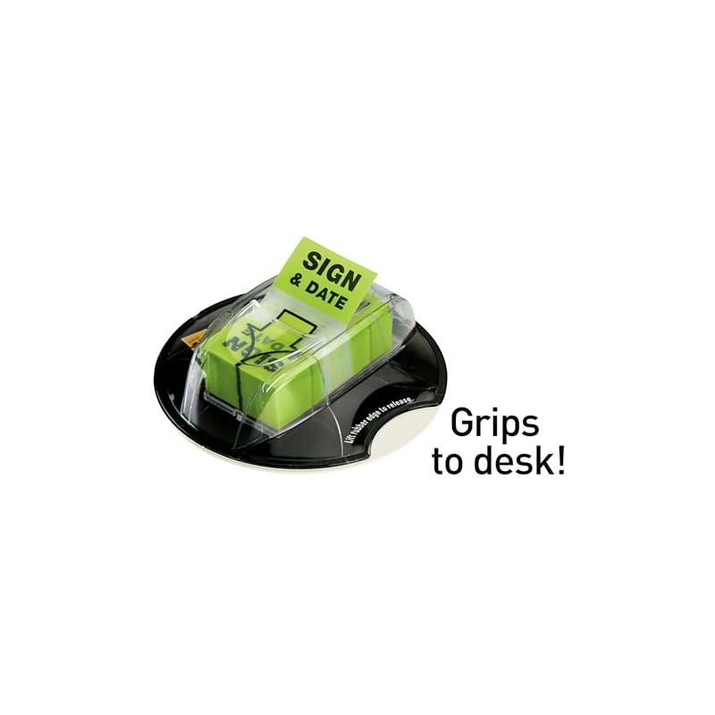3M Post-it banderitas verdes con dispensador de escritorio, 1 pza
