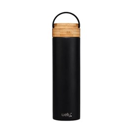Welly Traveler 20oz | Vacuum Insulated & Infusing Stainless Steel Water Bottle | Triple Wall, Wide Mouth, BPA Free (Black)