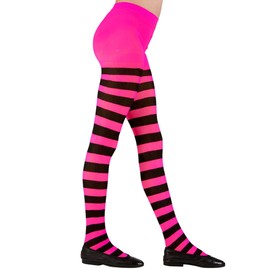 Widmann 01223 - Tights Pink/Black Striped - 70 denier - 1-3 Years