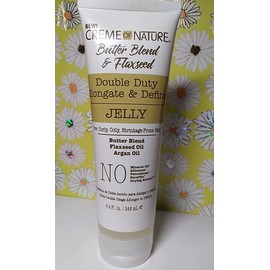 CREME OF NATURE BUTTER BLEND & FLAXSEED DOUBLE DUTY ELONGATE& DEFINE JELLY 8.4OZ
