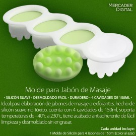 Mercader Digital Molde Silicón Jabón Masaje Artesanal Exfoliante Terapéutico