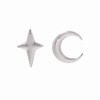 Joseph Brothers Mismatched Sterling Silver Star Moon Studs Earrings for