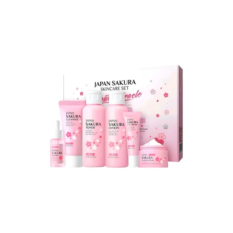 Kit Skincare Japan Sakura Piel Suave Y Sin Arrugas 6pzs