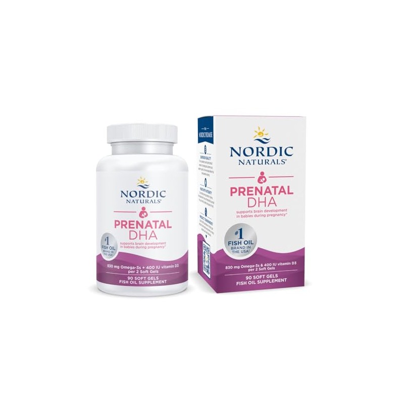 Nordic Naturals Prenatal DHA, 830 mg de Omega, 90 cápsulas