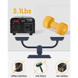 LVYUAN 3000 Watt Voltage Converter Transformer Heavy Duty Step Up/Down AC 110V/120V/220V/240V Power Converter with 2 US Outlets, 2 Universal Outlets, Resettable Circuit Breaker Protection