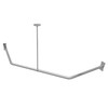 Naiture Neo-Angle Shower Curtain Rod Stainless Steel with Ceiling Support,
