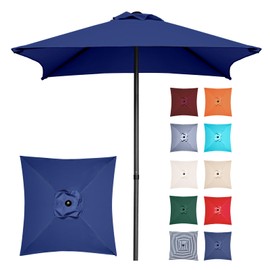 Trenovo 4.9 ft Patio Umbrella - Small Outdoor Table Umbrella with 4 Reinforced Ribs, UV Protection & Waterproof Pool Umbrella for Deck, Balcony, Garden, Lawn, Backyard, Market (Navy Blue)