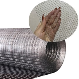 Hardware Cloth Wire Fence Roll,19 Gauge Metal Wire Mesh Roll Chicken Coop Welded Mesh Fence for Poultry Netting Garden Protection, Animal Cage Screen (1/4inch 24in x 50ft Hot Dipped Galvanized)