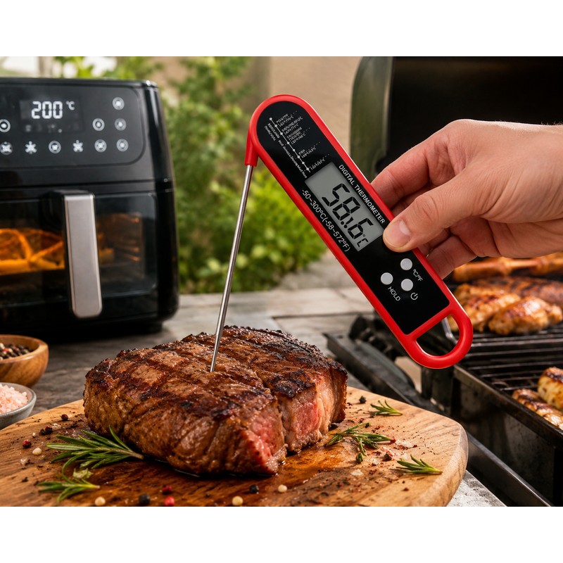 Digital Meat Thermometer for Cooking – Instant Read Waterproof Probe