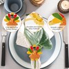 Halatool 12 PCS Thanksgiving Day Turkey Napkin Ring Funny Metal