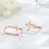 Faith Earrings Sterling Silver Rose Gold Huggie Hoop Earrings Rose