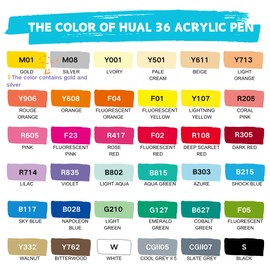HUAL 24 Acrylic Paint Pens – Waterproof Valve-Controlled Markers, 1mm Fine Tip, Eco-Friendly Non-Toxic Ink, Gift Box for Rock, Wood, Canvas, Glass, DIY Art & Crafts, Safe for Kids