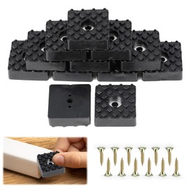 12 PCS Non-slip Rubber Feets, Black Square Furniture Pads Floor Protectors with Screws Anti-Skid Cushion for Table Chair Legs Plastic Feet for Outdoor Garden Furniture 30 X30 Mm