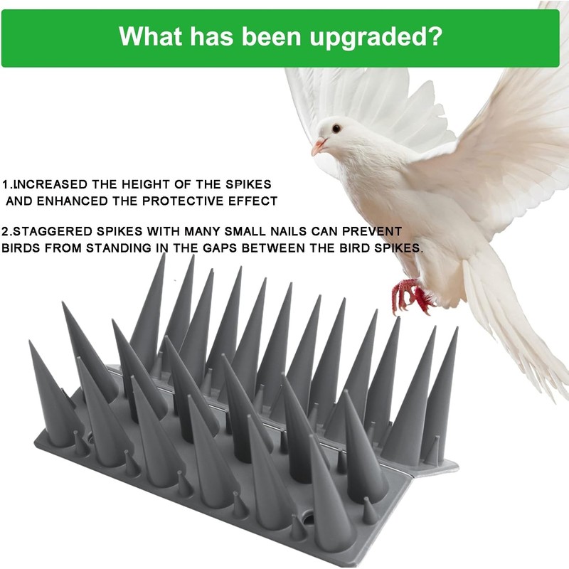 10Packs 9.84 Ft Bird Deterrent Spikes Strips Bird Spikes for