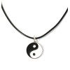 Leather Necklace with Yin Yang Pendant