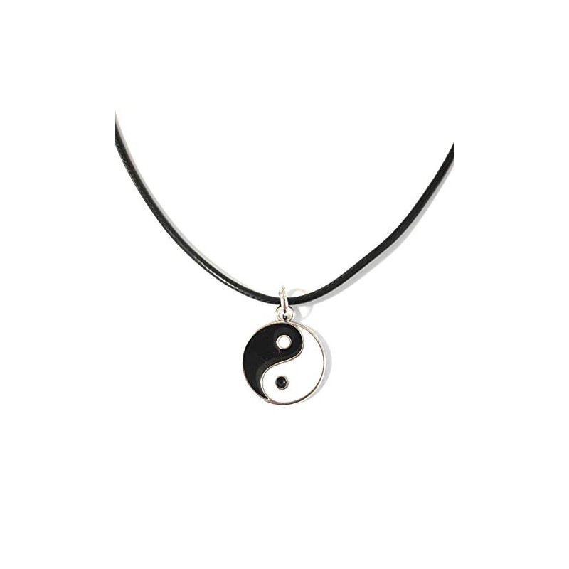 Leather Necklace with Yin Yang Pendant