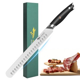 MAD SHARK Brisket Slicing Knife, 12 inch BBQ Knife Razor Sharp Curved Butcher Breaking Knives for Meat Cutting, knives for men with Gift Box