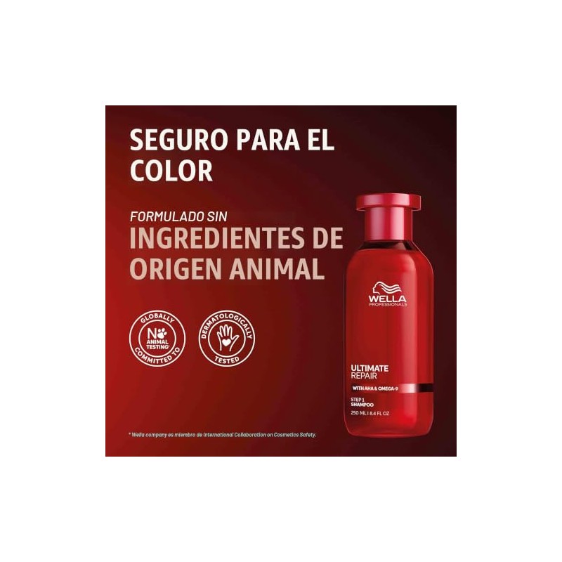 Wella Professionals Ultimate Repair Shampoo Reparador Danado y AHA 1