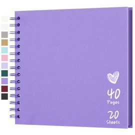 Hiwhy Scrapbook 7x7 Inch DIY Scrapbook Album Hardcover Kraft Paper Scrap Book Photo Albums 20 Sheets Memory Book for Family, Wedding