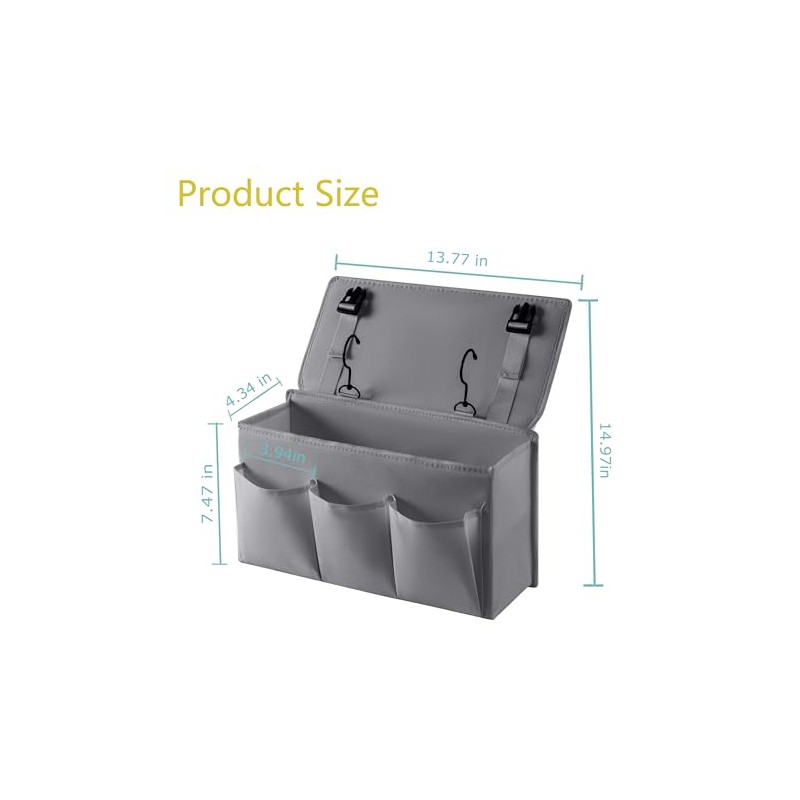LASAMOLL Bedside Caddy Bedside Storage Organizer,Bed Caddy With Thickened Material