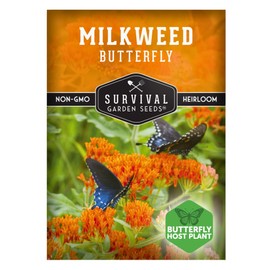 Butterfly Milkweed Seeds for Planting with Instructions to Grow Asclepias Tuberosa - Attract Butterflies & Help Conservation - Non-GMO Heirloom Open-Pollinated - Survival Garden Seeds (1 Pack)