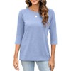 JomeDesign Womens Tops Summer 3/4 Sleeve Shirts Loose Casual Tunic